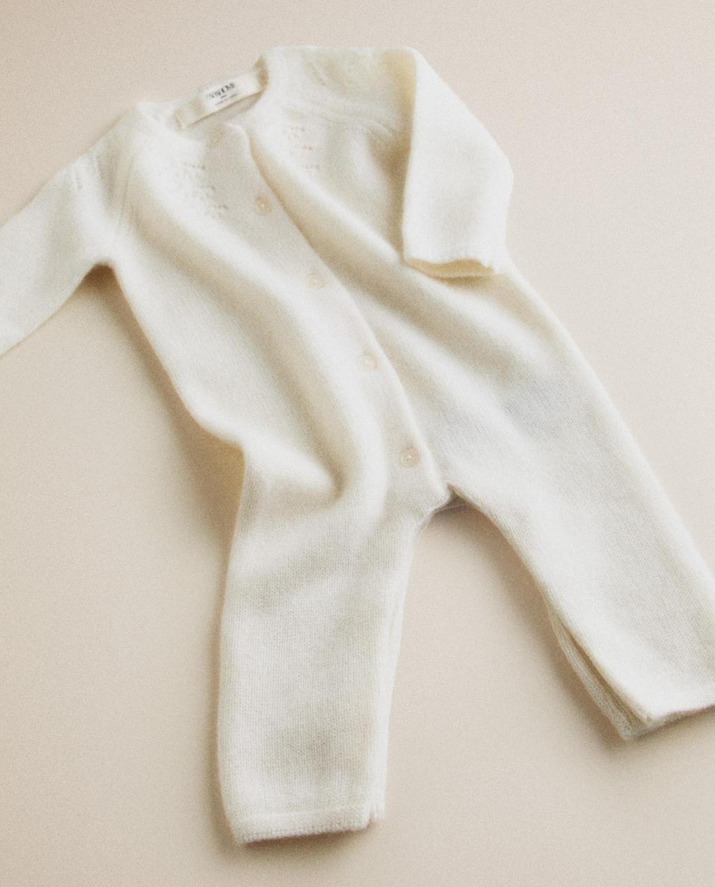 Baby pointelle cashmere romper