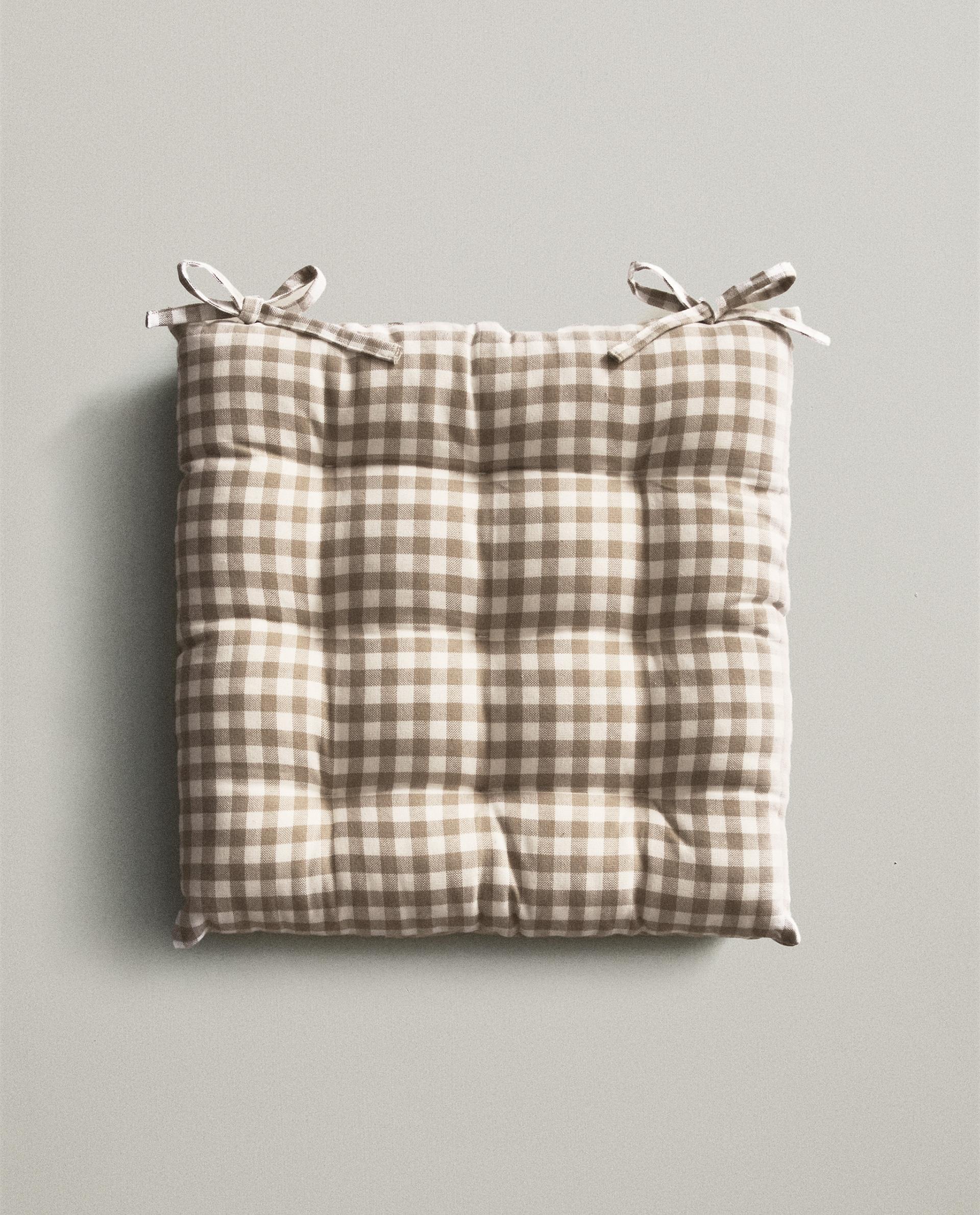 DYED THREAD CHECK CHAIR CUSHION product thumbnail 3