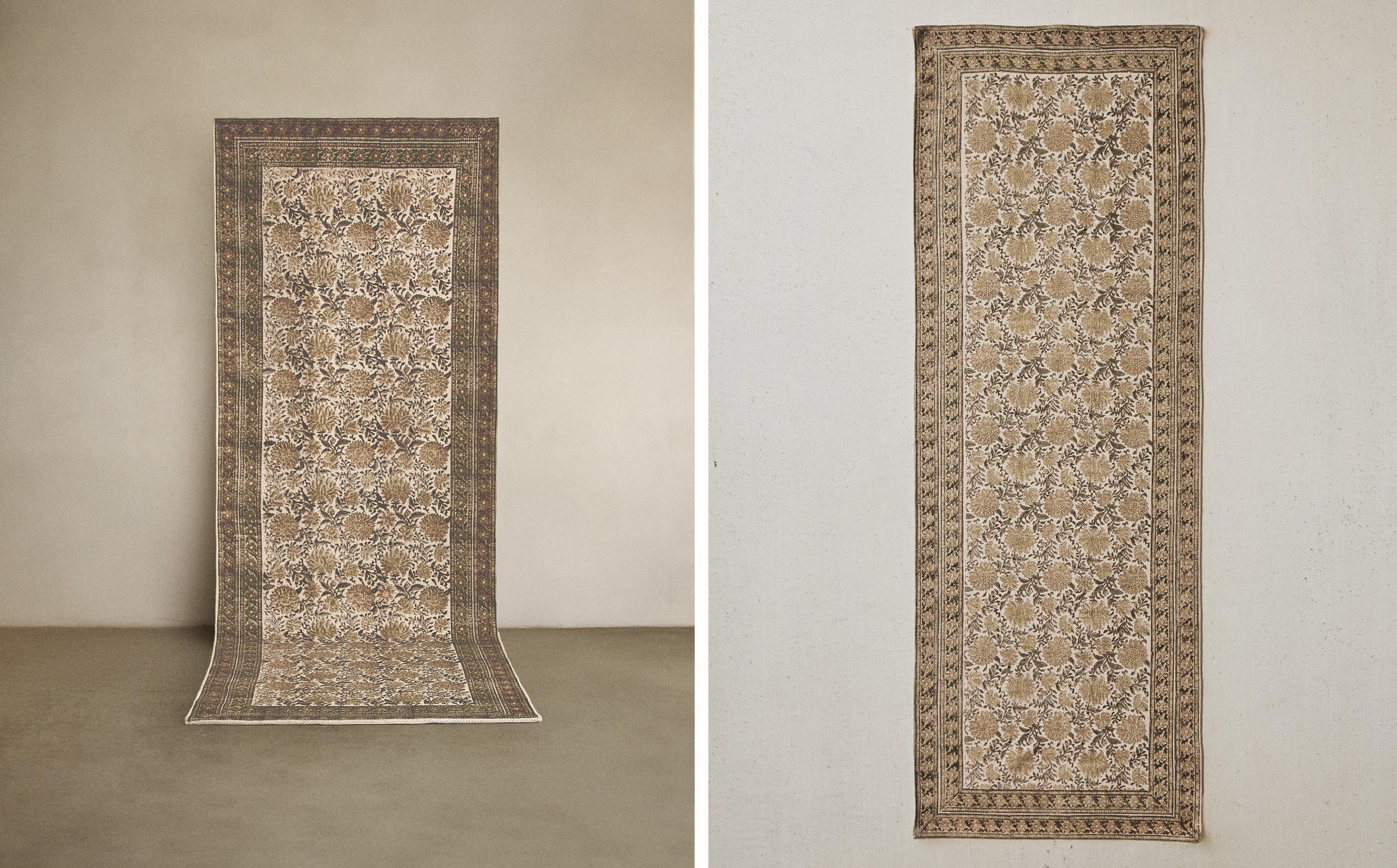 COTTON FLORAL PRINT RUG