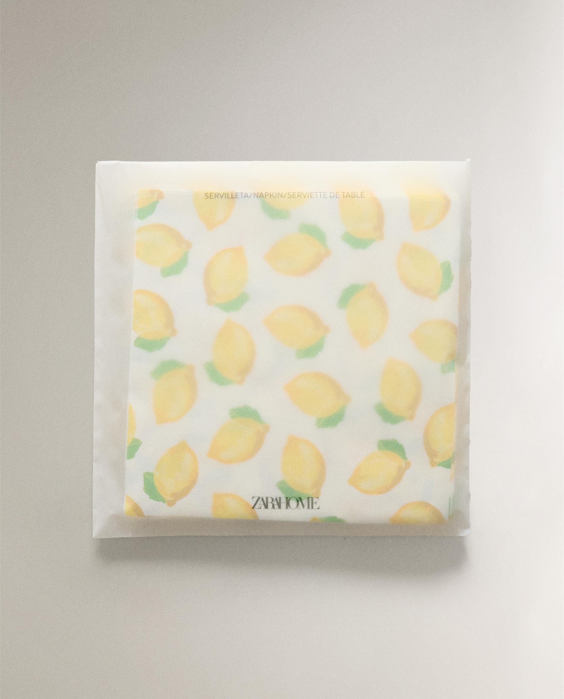 SERVIETTE DE TABLE PAPIER CITRONS (LOT DE 20)