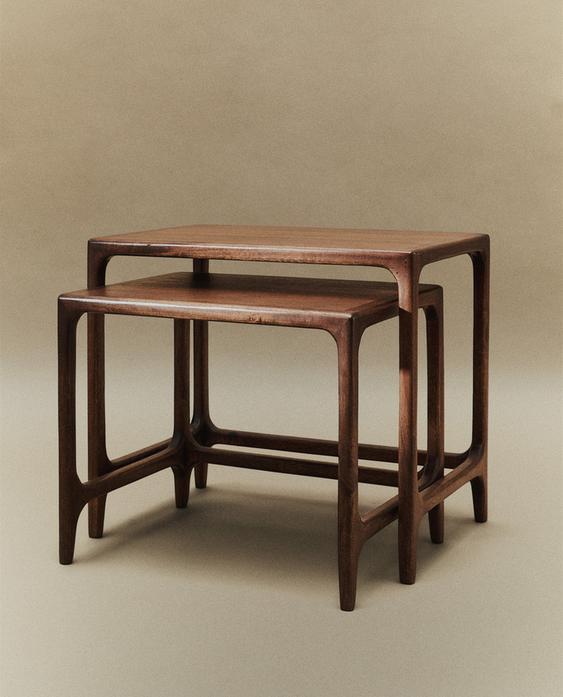 TABLES GIGOGNES AUXILIAIRES EN BOIS (ENSEMBLE DE 2)