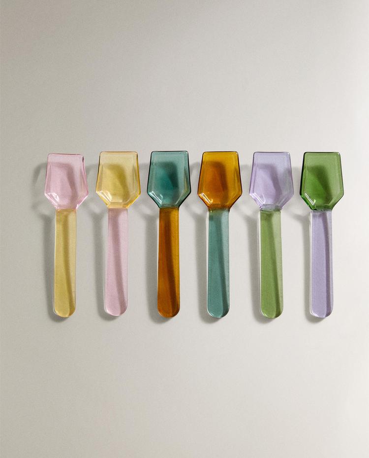 PACK CUCHARILLAS HELADO BOROSILICATO MULTICOLOR (PACK DE 6)