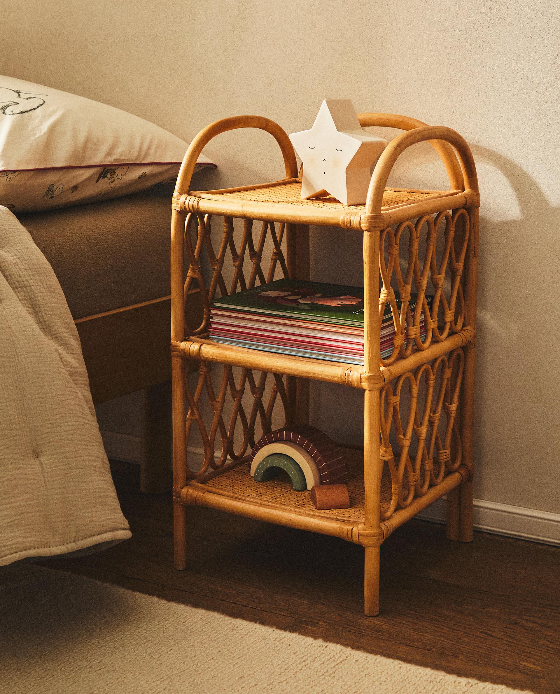 RATTAN BEDSIDE TABLE