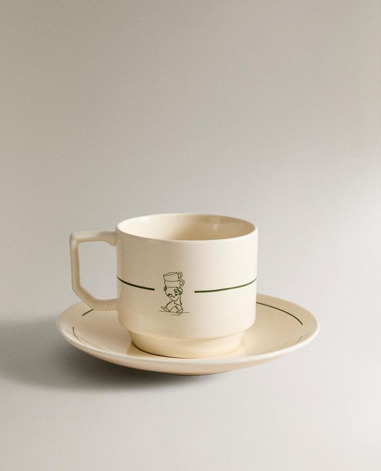 TAZA TÉ Y PLATO GRES CAFETERÍA