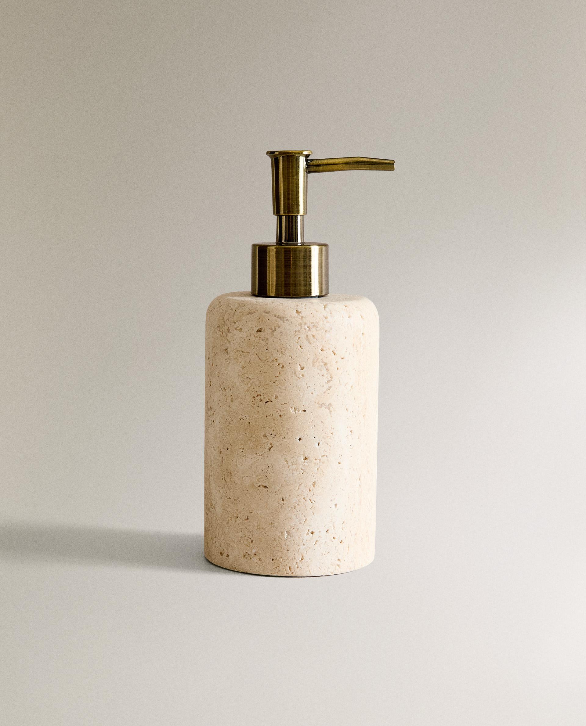 BEIGE MARBLE SOAP DISPENSER