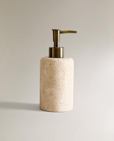 BEIGE MARBLE SOAP DISPENSER