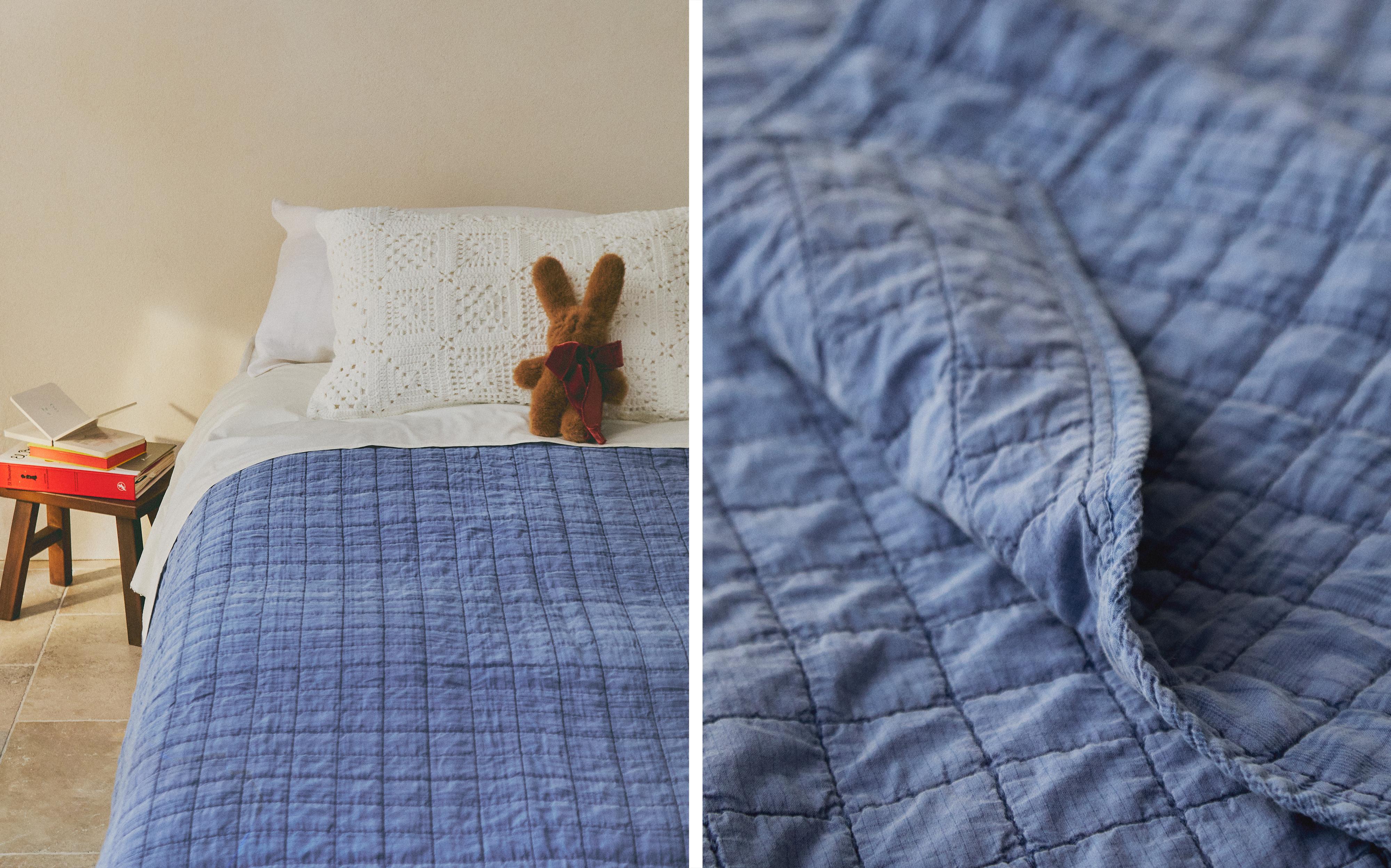 KIDS’ REVERSIBLE CHECK QUILTED BEDSPREAD product thumbnail 8
