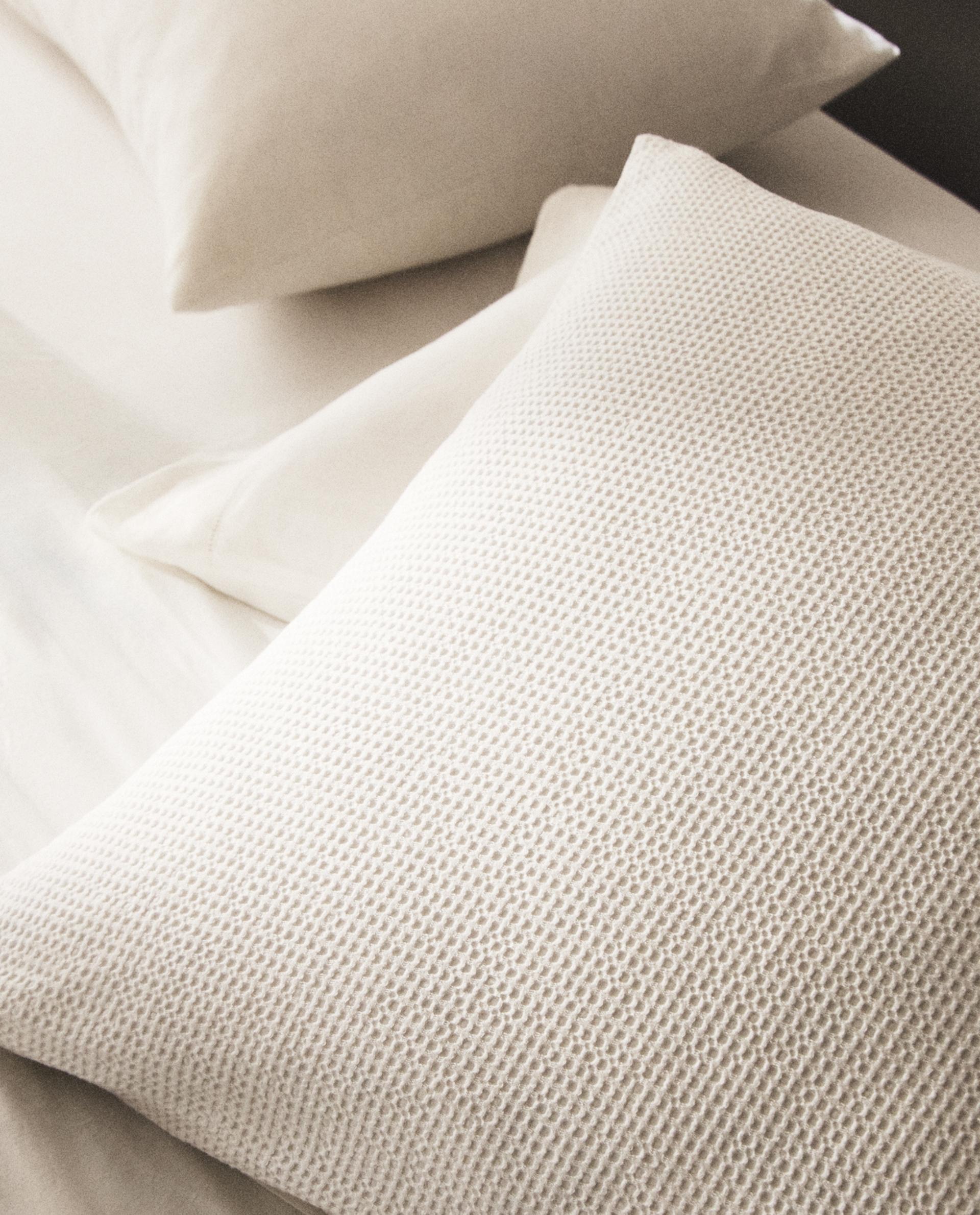 MINI WAFFLE-KNIT COTTON PILLOWCASE product thumbnail 3
