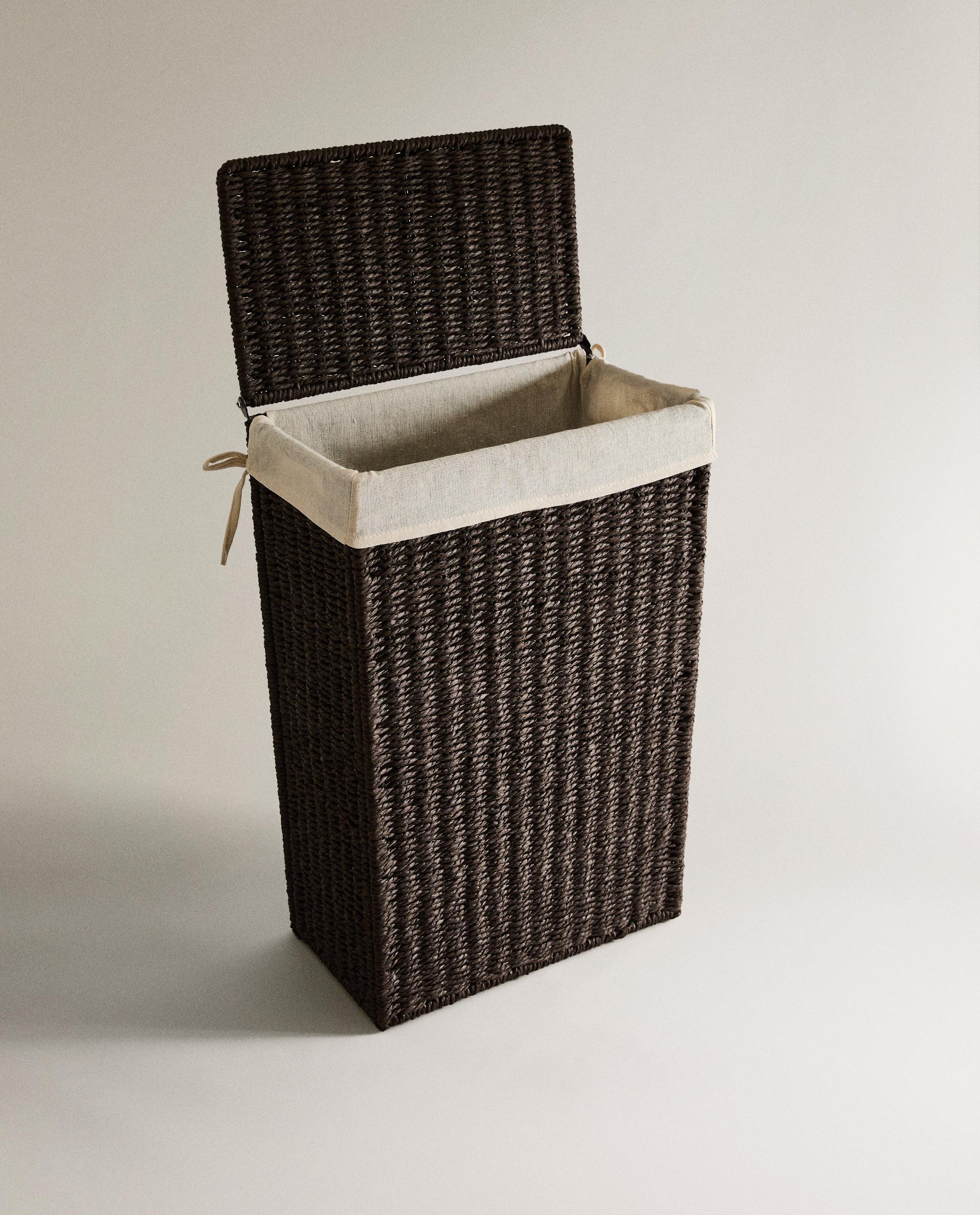 FABRIC-LINED LAUNDRY BASKET