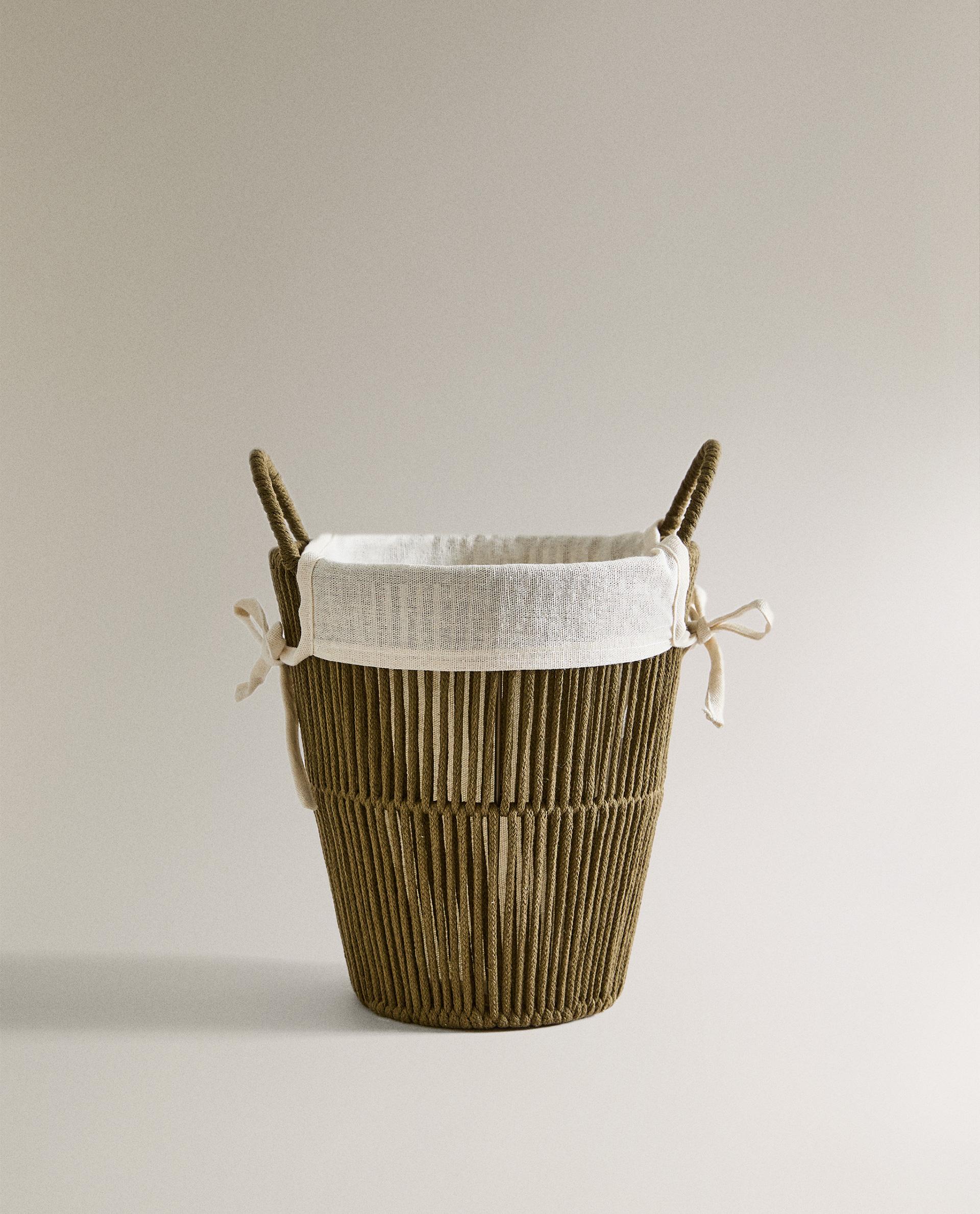 BATHROOM BIN WITH COTTON LINING | Zara Home Saudi Arabia