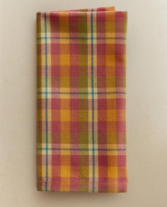 CONJUNTO DE GUARDANAPOS XADREZ COM FIO TINGIDO (CONJUNTO DE 2)