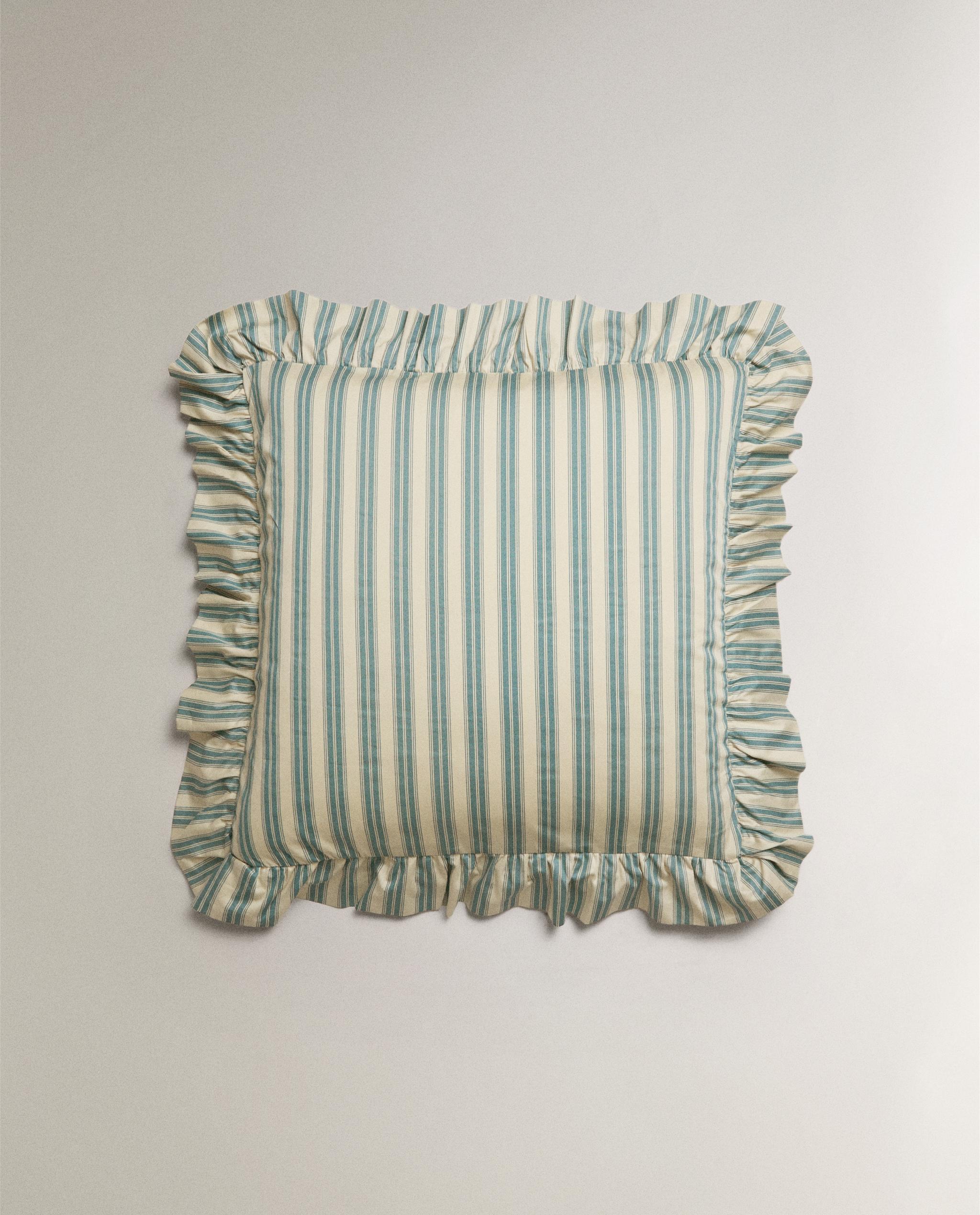 STRIPED PILLOWCASE WITH RUFFLE TRIM | KATHARINE POLE product thumbnail 2