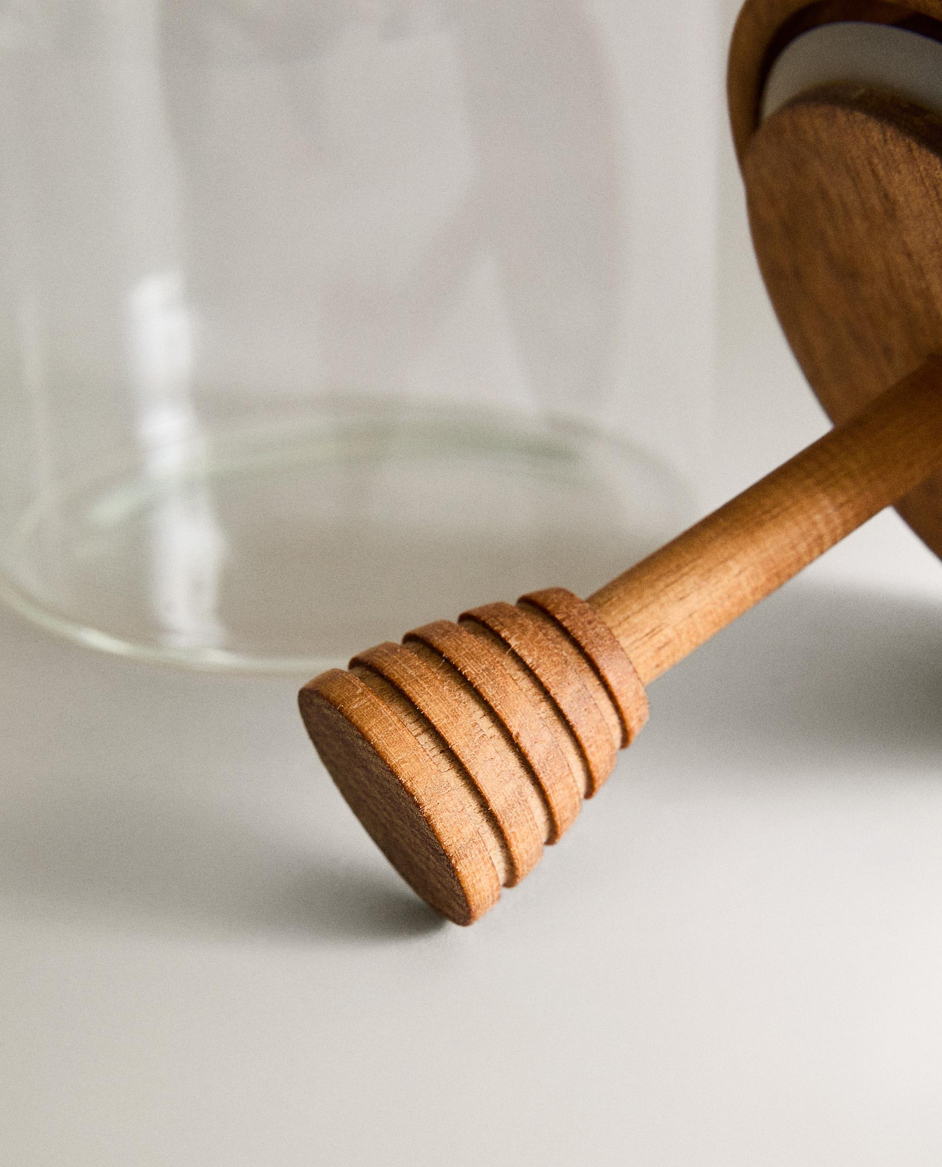 BOROSILICATE GLASS AND WOOD HONEY JAR product thumbnail 4