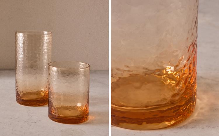 HAMMERED GLASSWARE SET