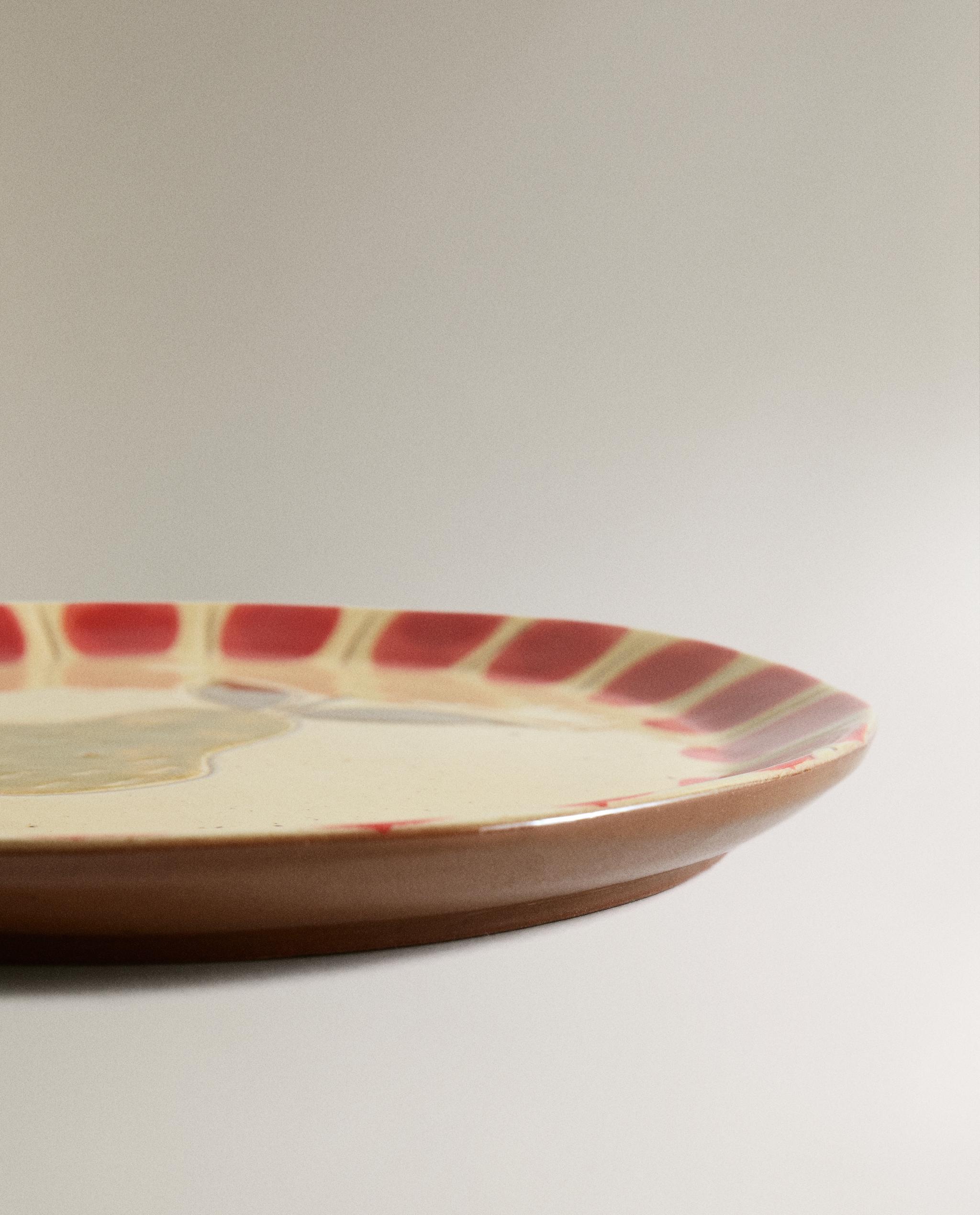 EARTHENWARE DESSERT PLATE WITH FRUIT DESIGN product thumbnail 13