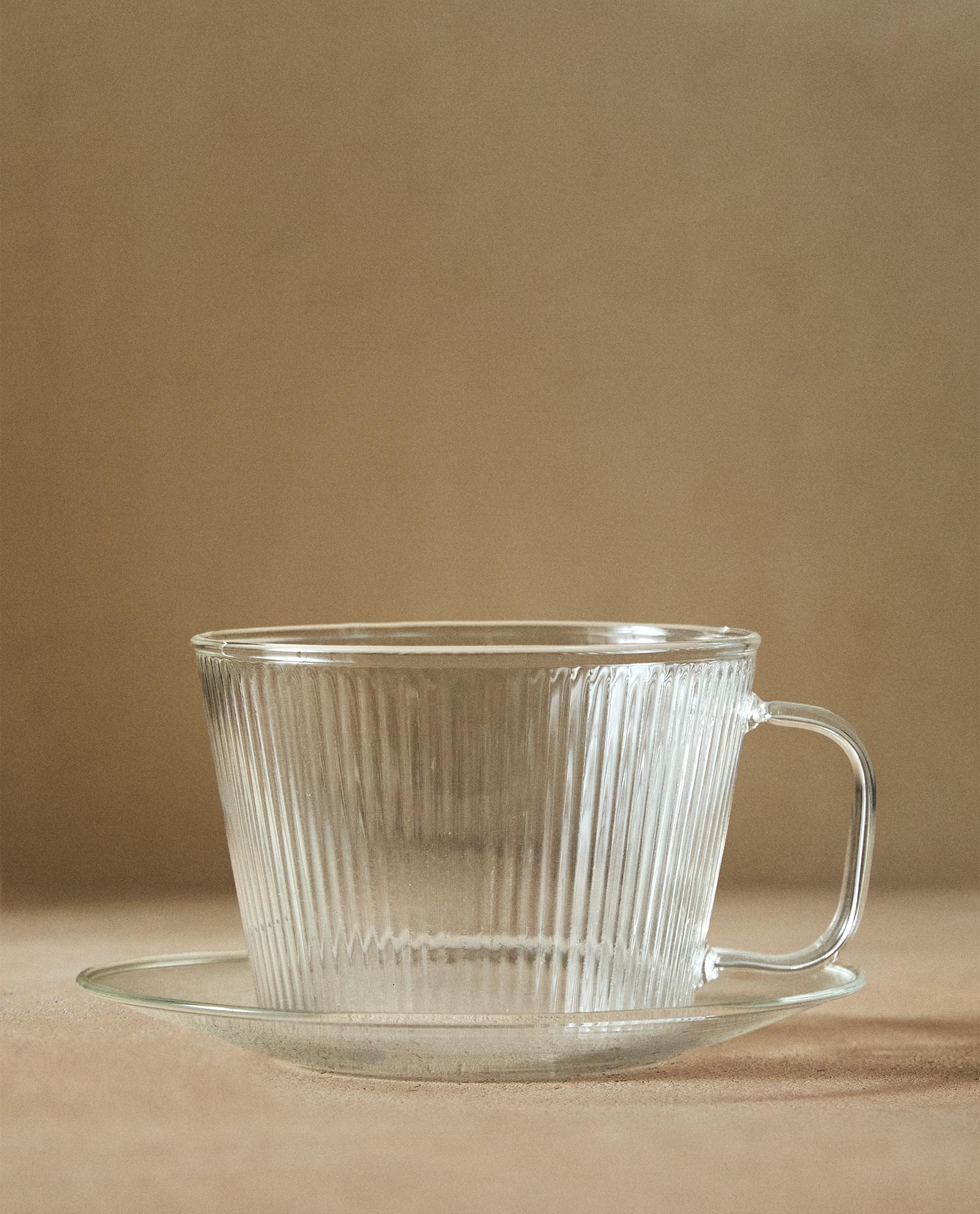 TASSE À THÉ ET SOUCOUPE BOROSILICATE