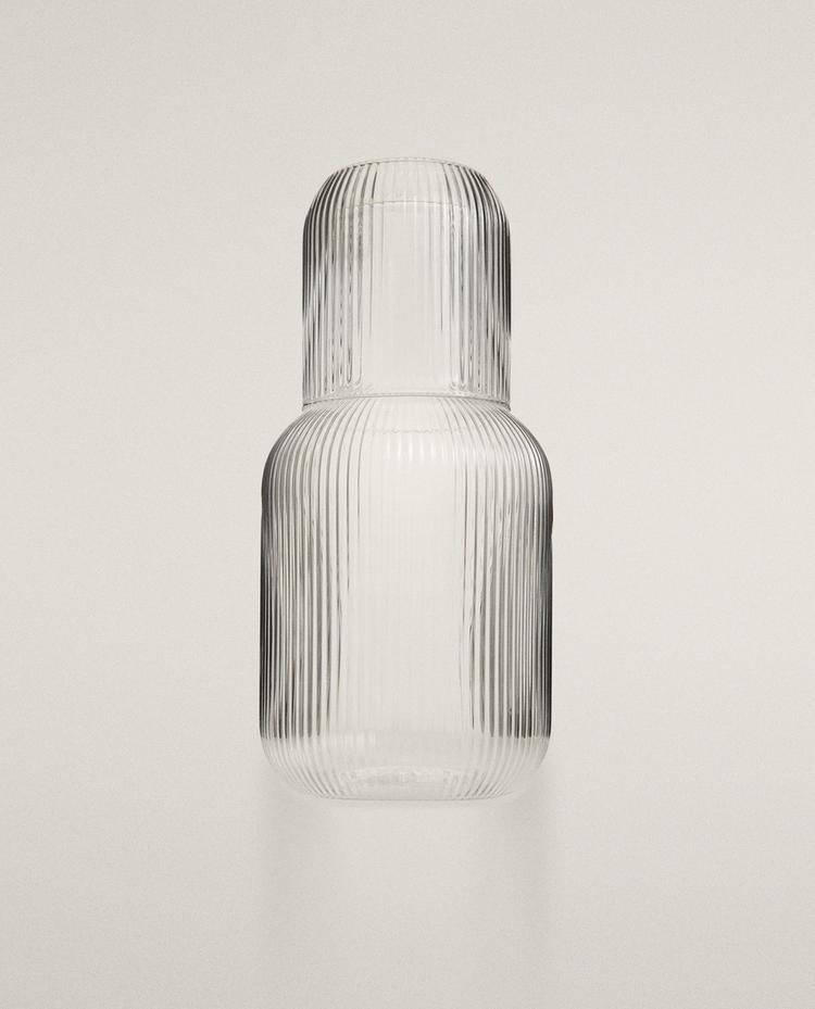 BOROSILICAAT FLES EN GLAZEN SET (SET VAN 2)