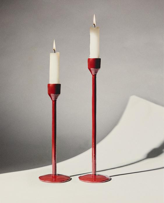 FACETED METAL CANDLESTICK