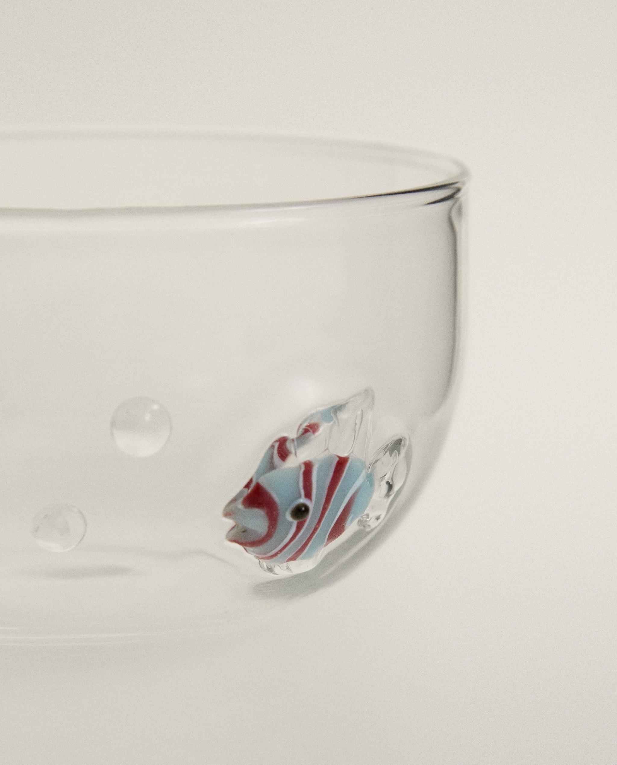 BOROSILICATE BOWL WITH BUBBLES AND FISH product thumbnail 6