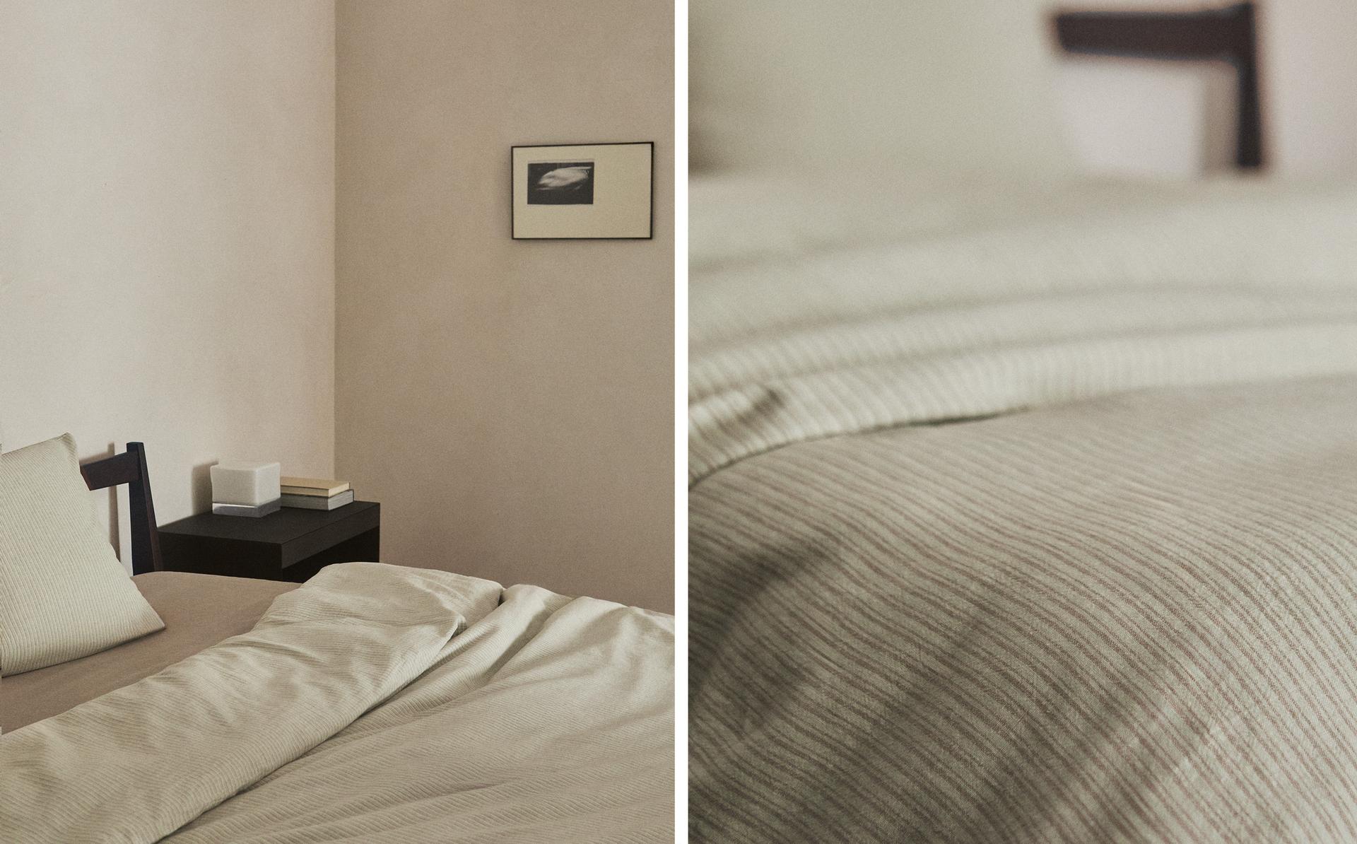 STRIPED LINEN AND COTTON DUVET COVER STRIPED LINEN AND COTTON DUVET COVER