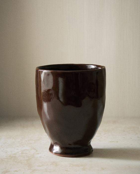 PORTA-ESCOVA DE DENTES DE CERÂMICA MARROM PORTA-ESCOVA DE DENTES DE CERÂMICA MARROM