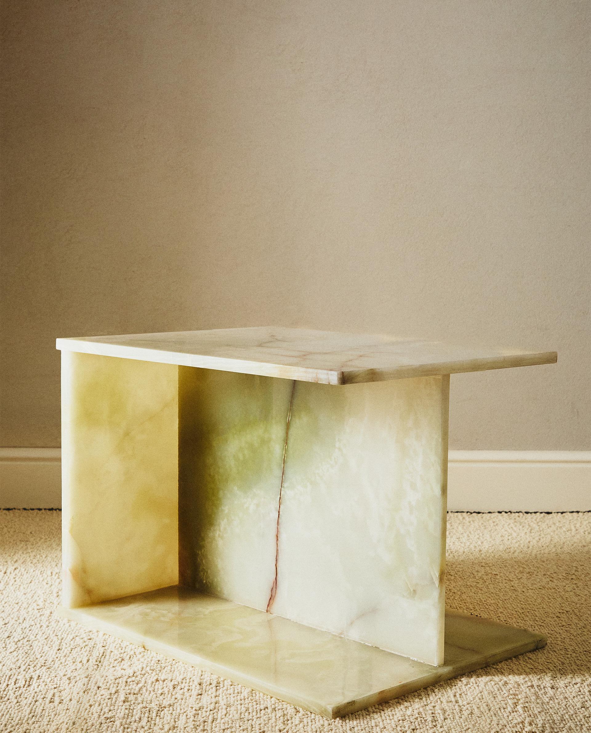 Green Onyx Stone Side Table - Decorative