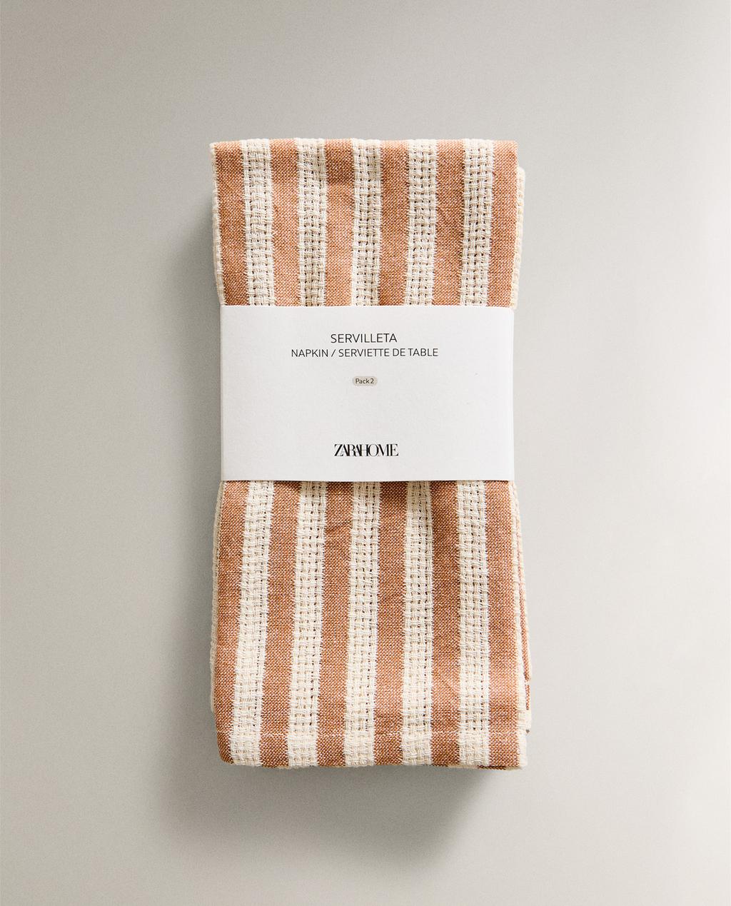 TEXTURED STRIPED NAPKINS (SET OF 2)