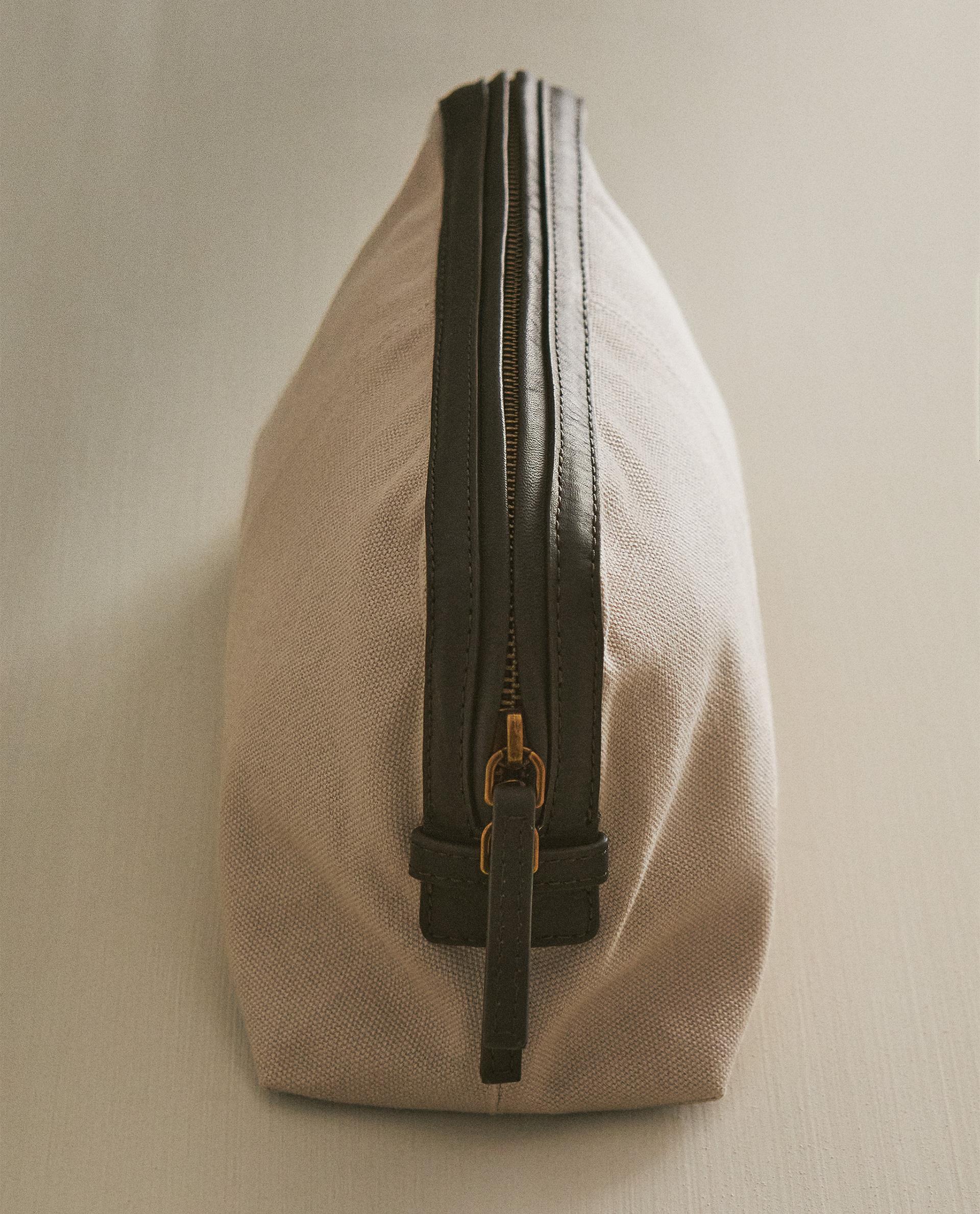 CANVAS LEATHER WASH BAG | Zara Home United States of America
