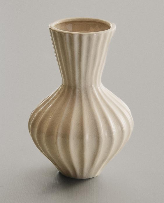 SMALL ENAMELLED STRIPED CERAMIC VASE