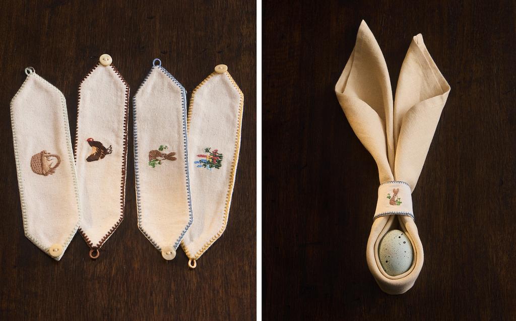 PACK OF EASTER EMBROIDERED NAPKIN HOLDERS (PACK OF 4) PACK OF EASTER EMBROIDERED NAPKIN HOLDERS (PACK OF 4)