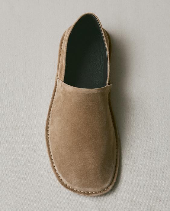 LEATHER FOLD-DOWN SLIPPERS