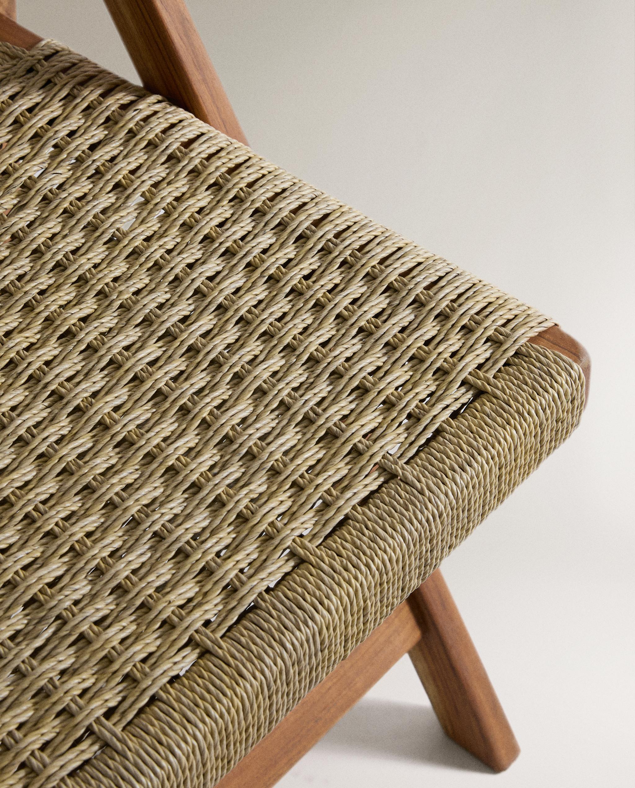 WOVEN TEAK OUTDOOR FOLDING CHAIR | Zara Home United States of America