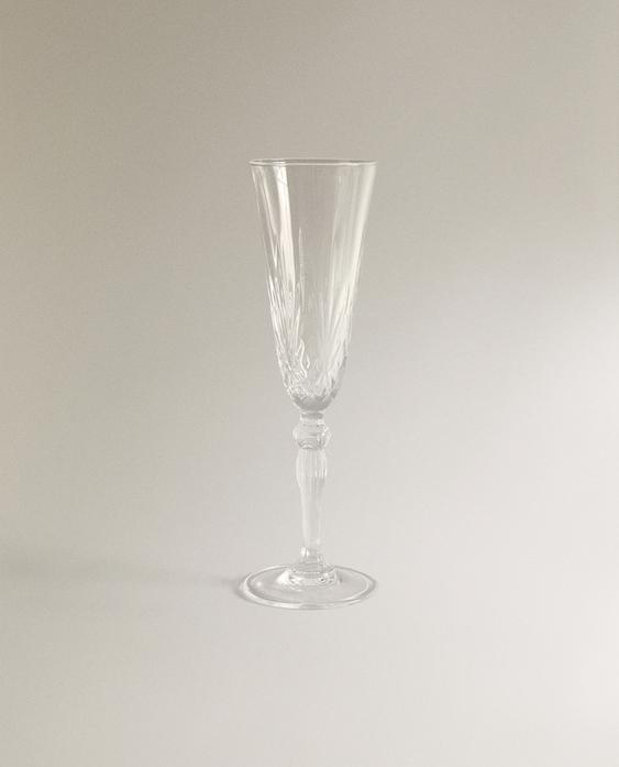 כוס יינות מבעבעים מקריסטלין עם פיתוחים