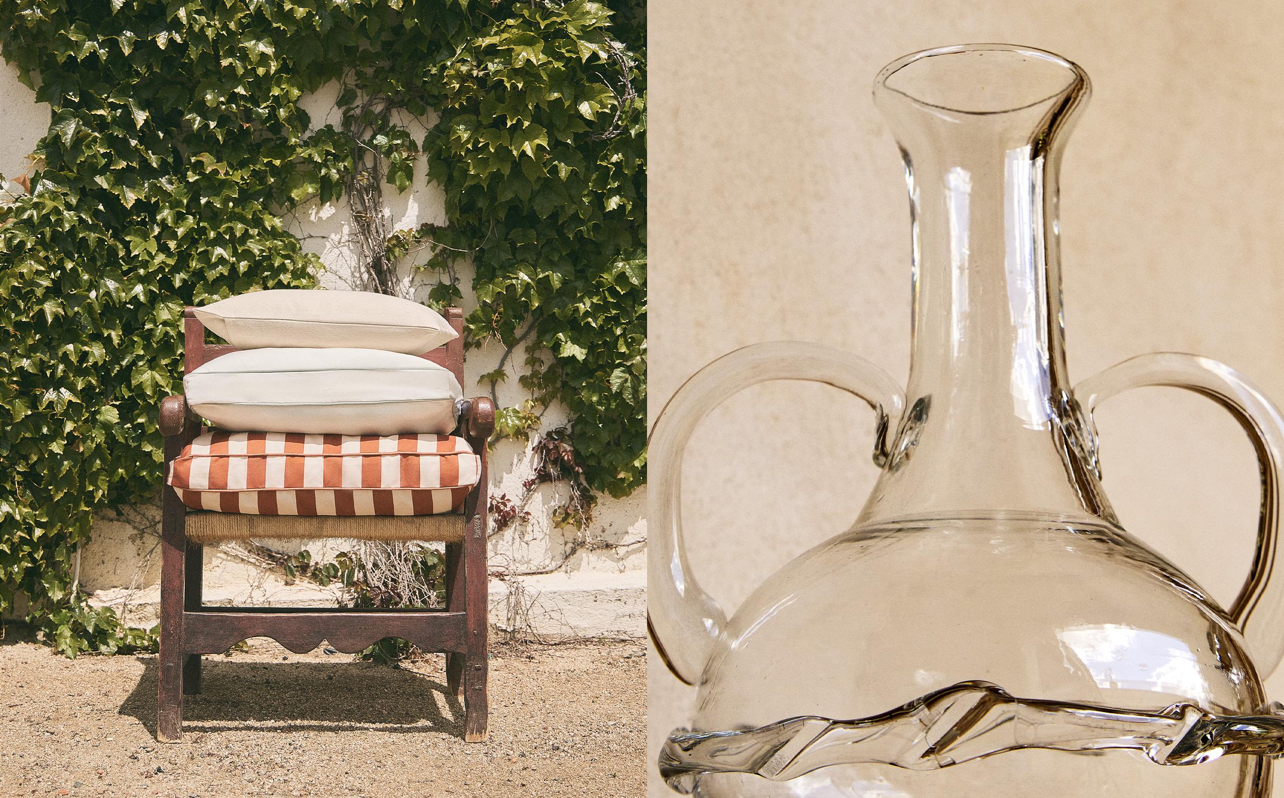 CUSHIONS AND VASE