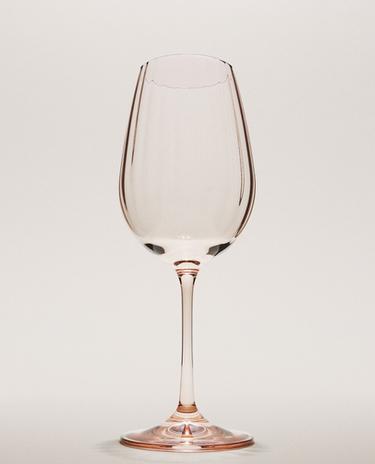 TAÇA DE CRISTALINO COM EFEITO ÓTICO