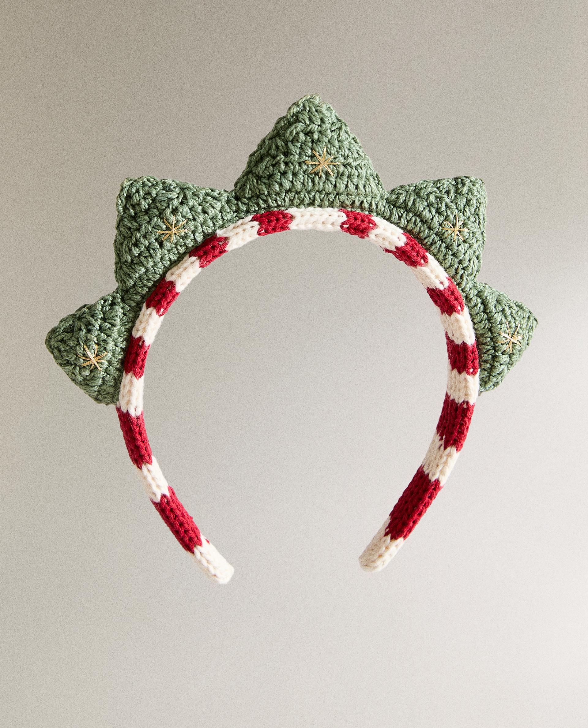 DIADEMA INFANTIL CROCHET ESTRELLA NAVIDAD