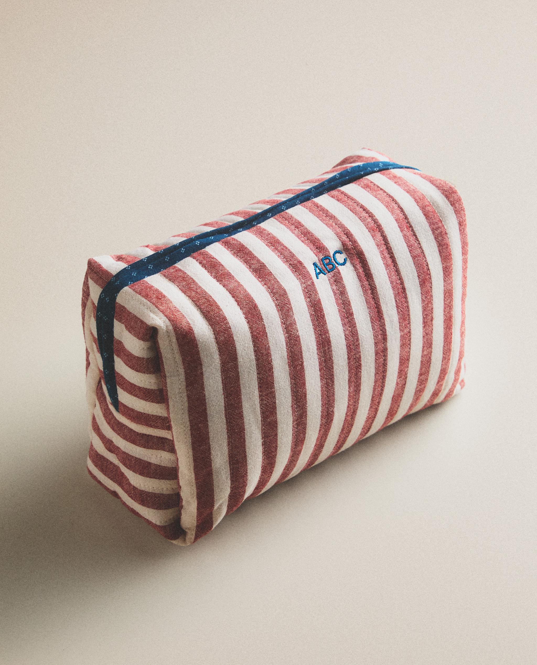 CHILDREN'S STRIPED LINEN AND COTTON TOILETRY BAG product thumbnail 13