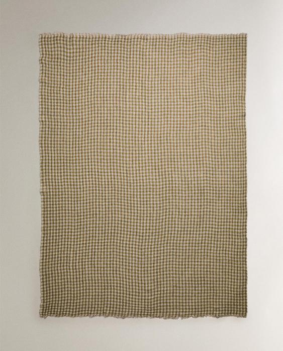 CHECK LINEN THROW CHECK LINEN THROW