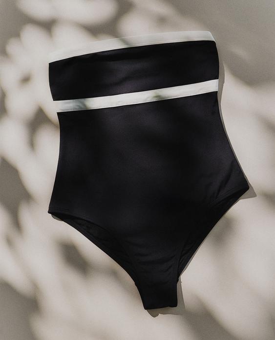 KUPAĆI KOSTIM ZA PLAŽU S KONTRASTNOM TRAKOM KUPAĆI KOSTIM ZA PLAŽU S KONTRASTNOM TRAKOM