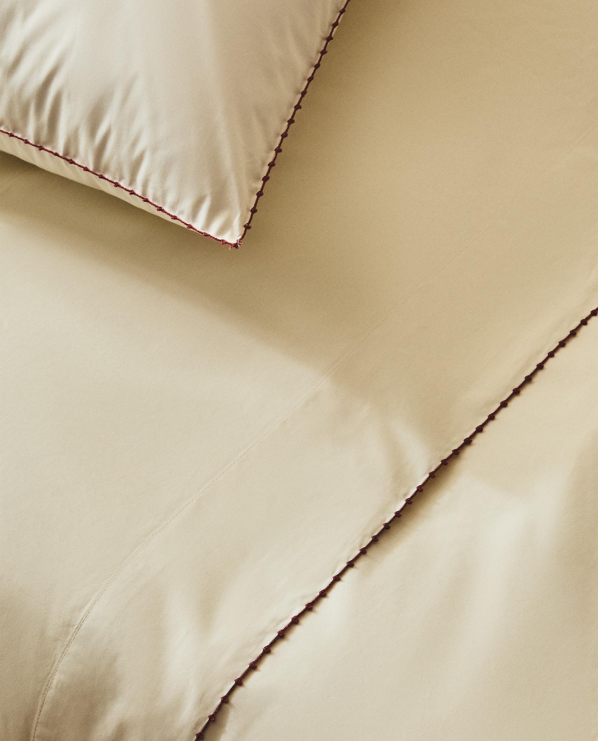 EMBROIDERED TRIM FLAT SHEET