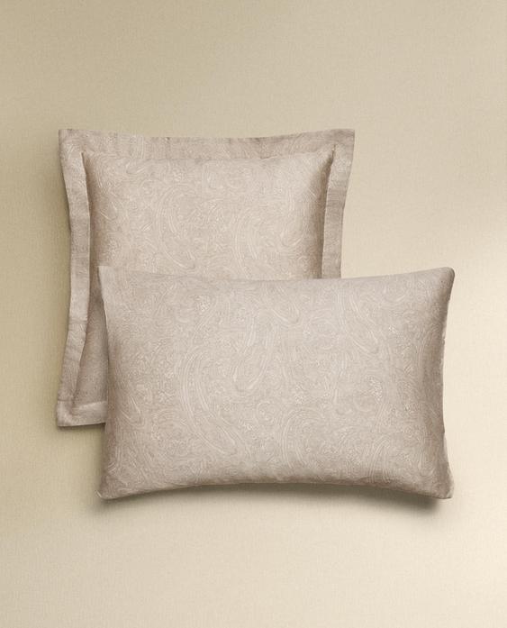 KOPFKISSENBEZUG AUS SATIN MIT PAISLEY-MUSTER