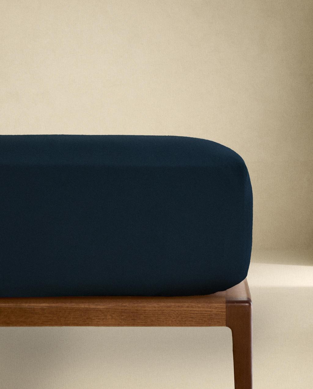 WASHED COTTON PERCALE FITTED SHEET X SOCIETY LIMONTA