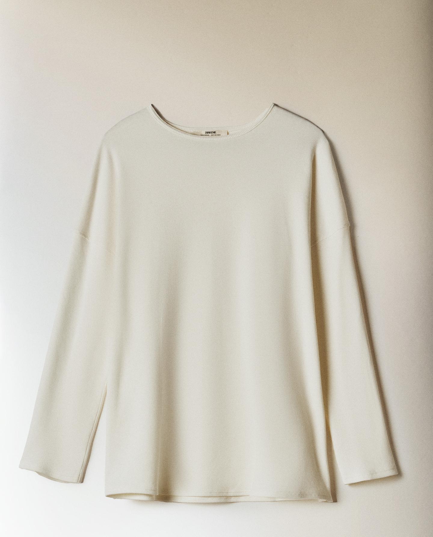 Cotton Tshirt Zara Wit T Shirt COTTON TOP TABLE ZARAHOME Zara Home