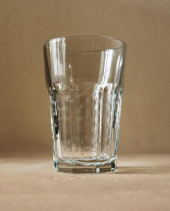 Raised Design Glass Tumbler