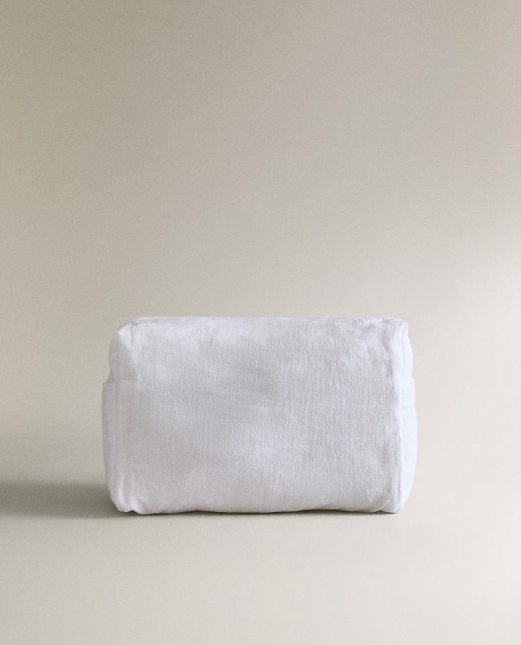 PLAIN LINEN AND COTTON TOILETRY BAG