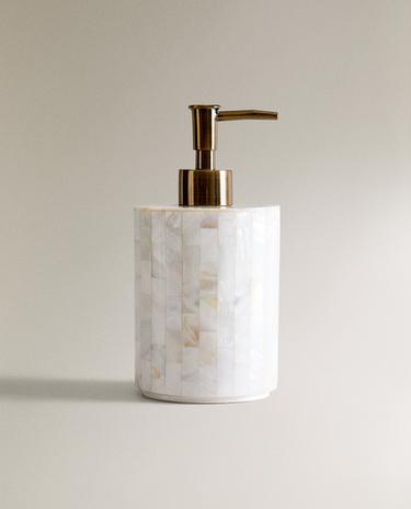 MOTHER-OF-PEARL SOAP DISPENSER MOTHER-OF-PEARL SOAP DISPENSER