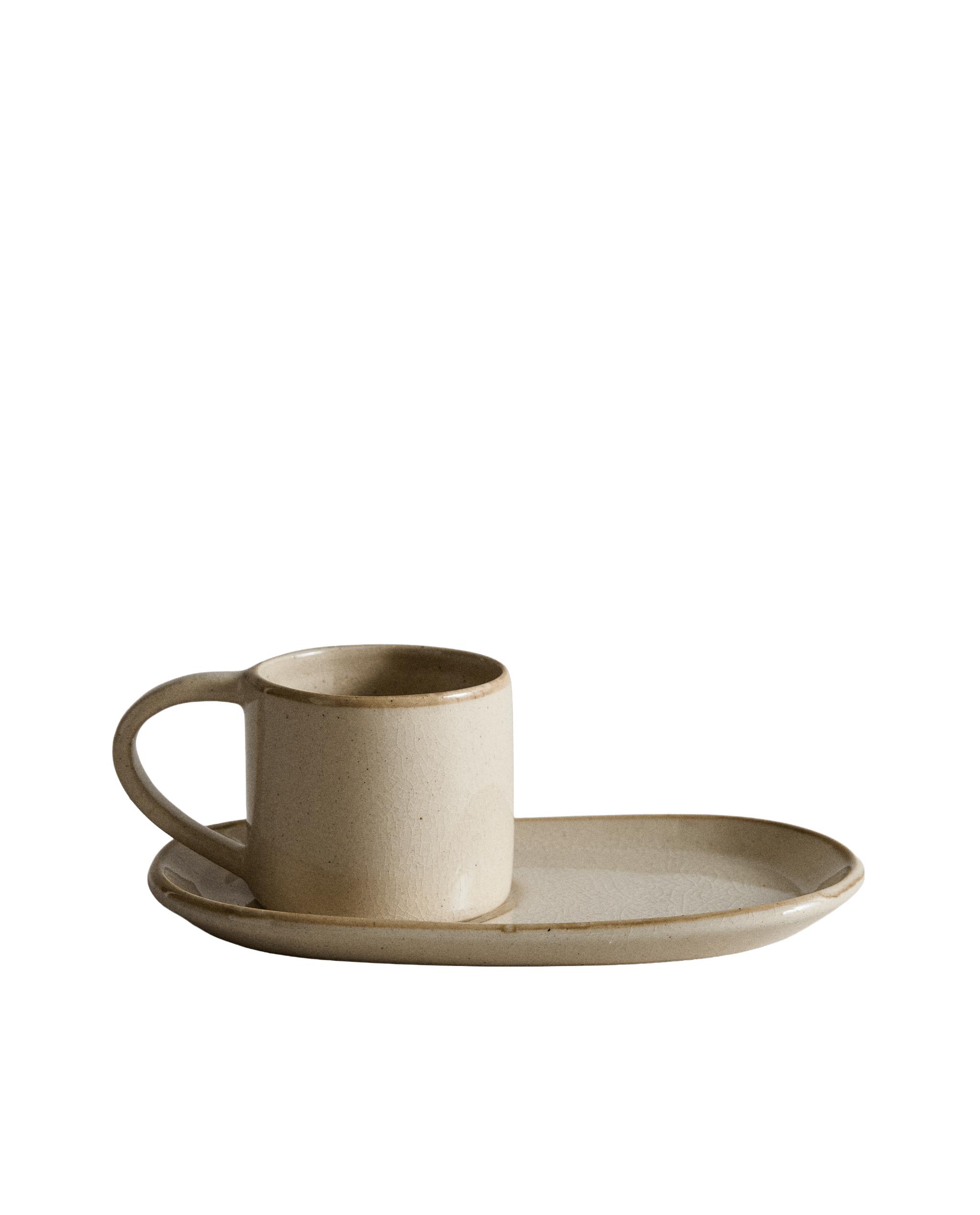 Tazza da caffè in ceramica italiana color limone beige - Tazze da tè Tazza da caffè in ceramica italiana color limone beige - Tazze da tè