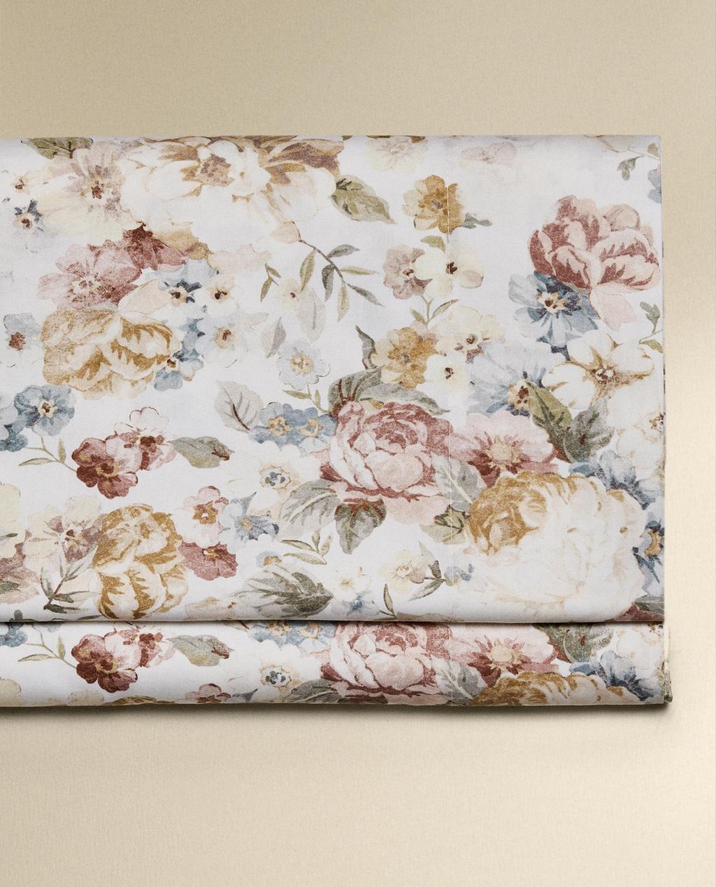 SÁBANA ENCIMERA SATÉN FLORAL (300 HILOS)