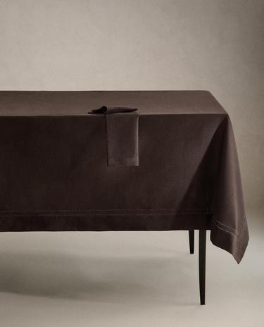 TOALHA MESA ALGODÃO COSTURA DECORATIVA