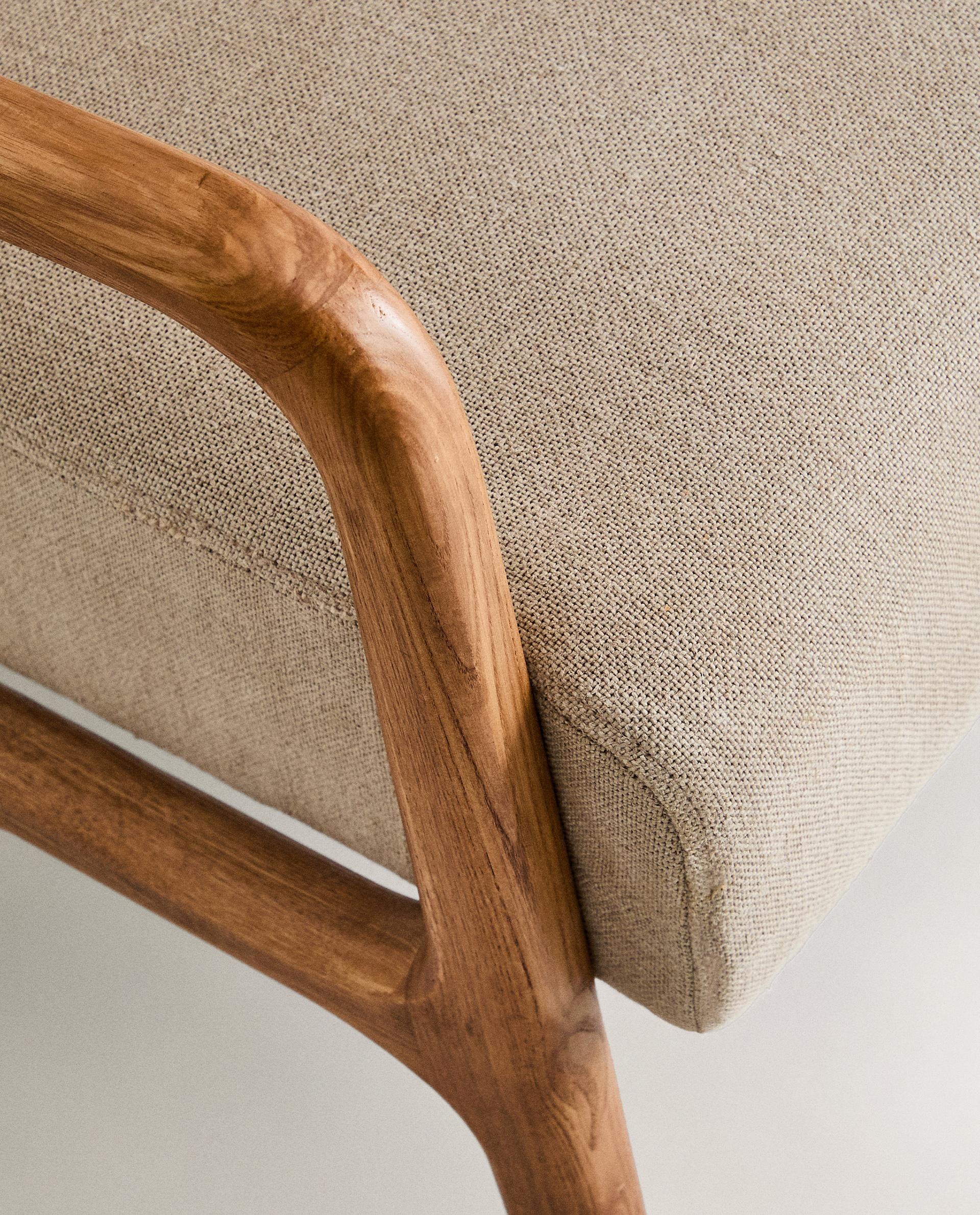 ASH WOOD AND LINEN ACCENT CHAIR | Zara Home United Kingdom